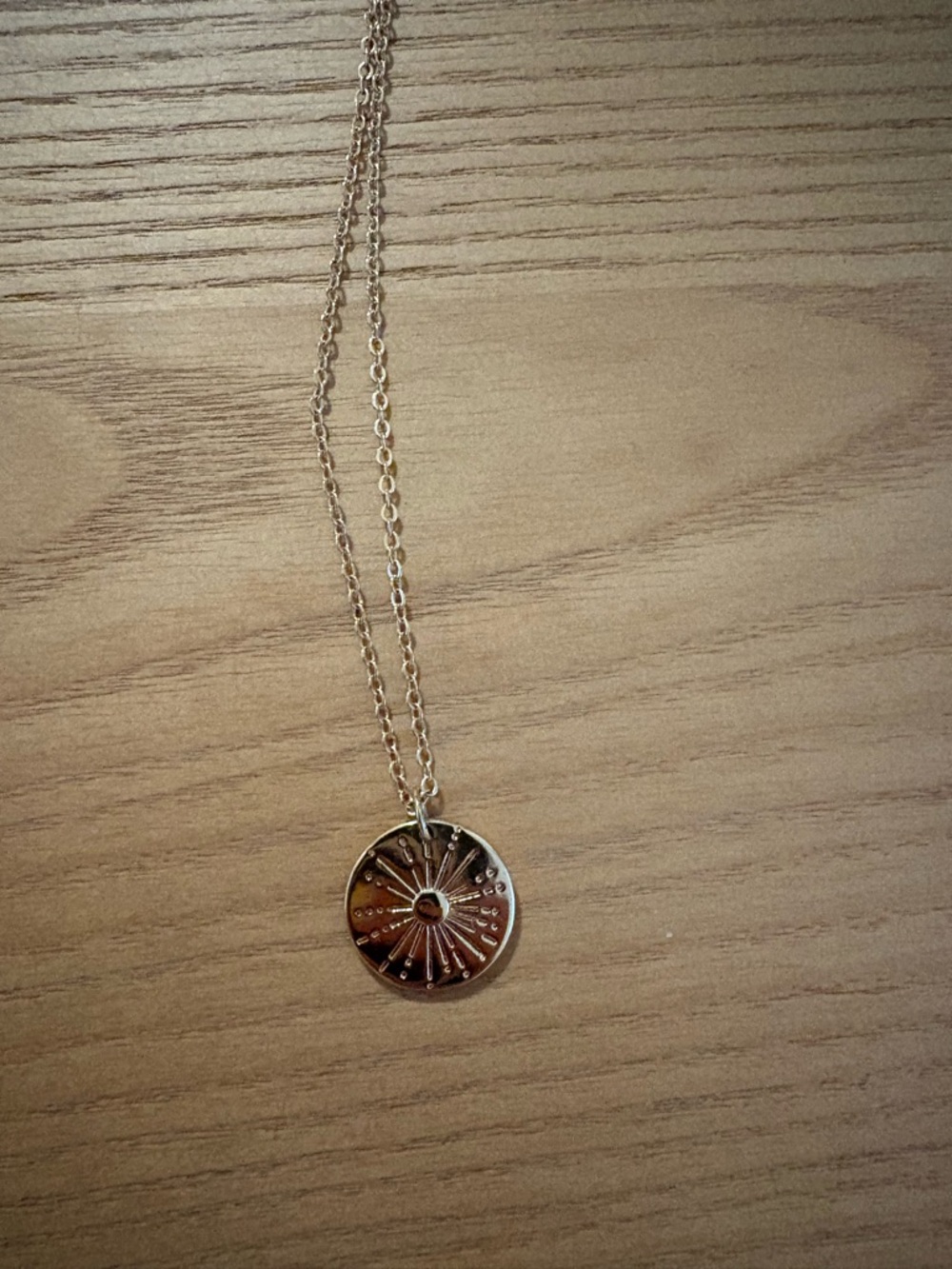 Gold Sunburst Disc Pendant Necklace - Women Jewelry
